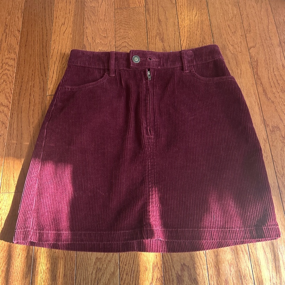 Hollister Deep Burgundy Corduroy Mini Skirt